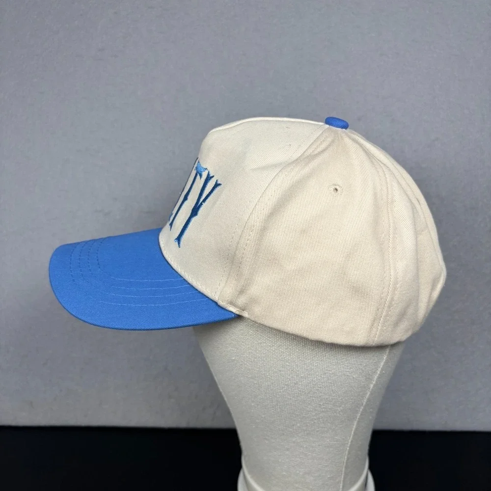 Salty Embroidered Trucker Hat Cap Embroidered Blue Cream Two Tone Snapback